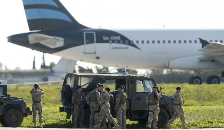 Hijacked Libyan jet lands in Malta, 118 people on board