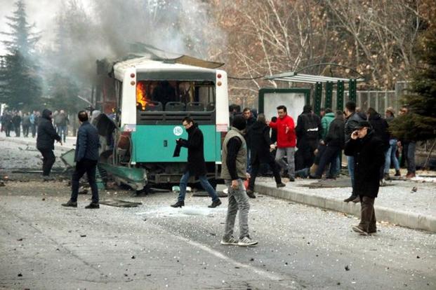 Turkey blames Kurdish militants for bomb blast
