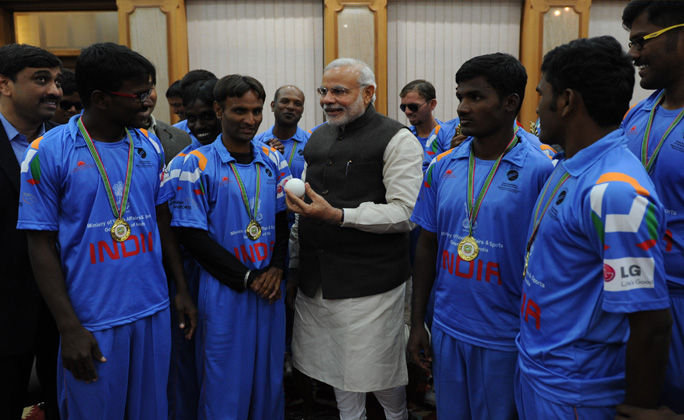 National blind cricket team meets Modi