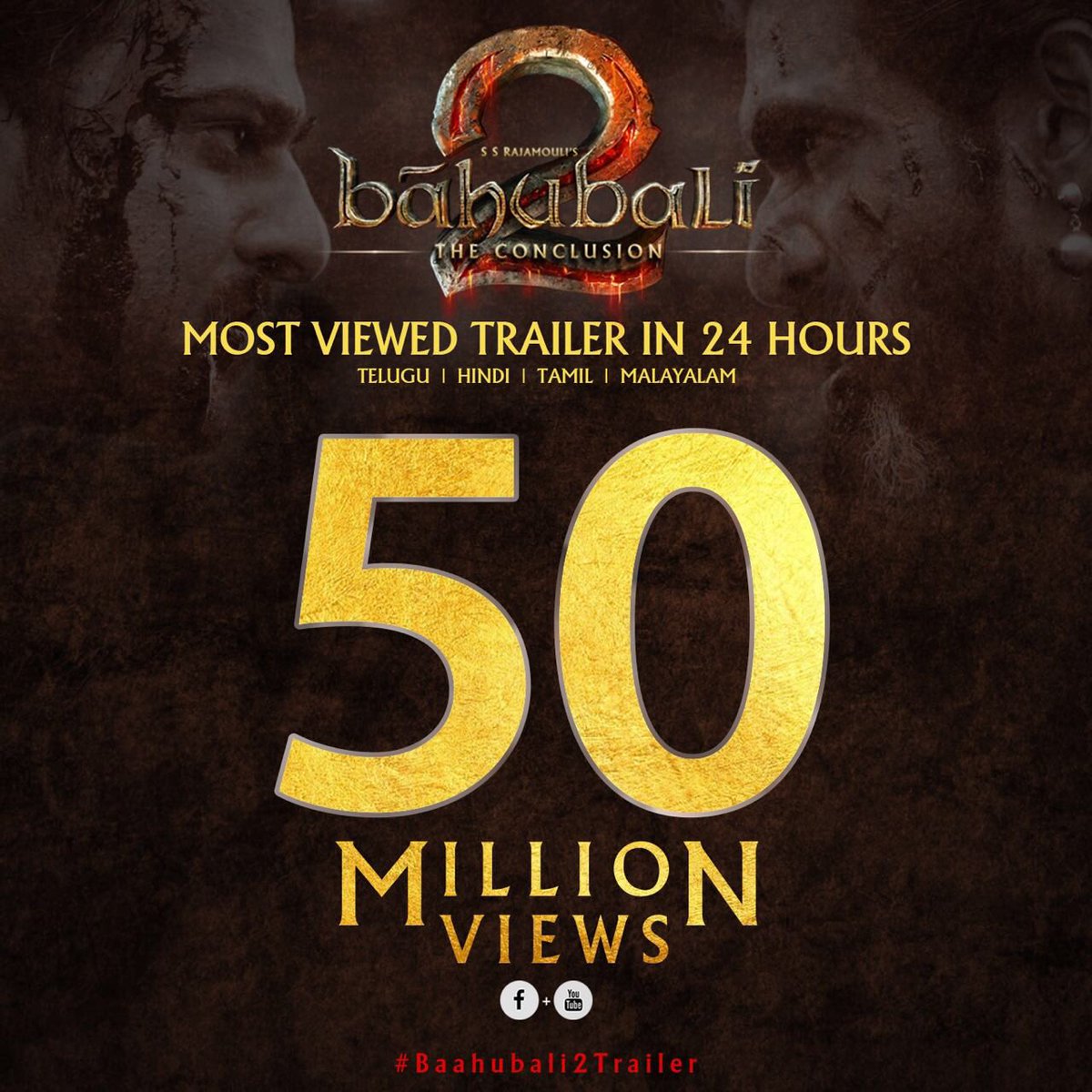 Baahubali 2: The Conclusion trailer clocks 50 mn views
