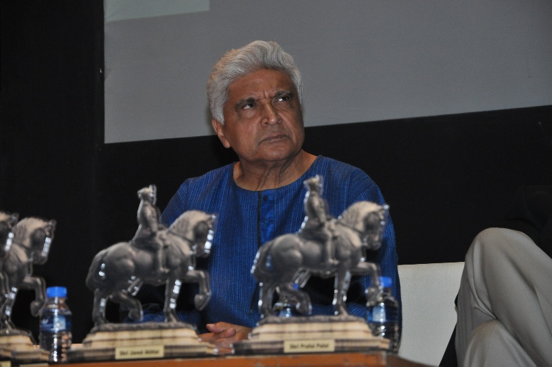 Javed Akhtar and Praful Patel in Vadodara