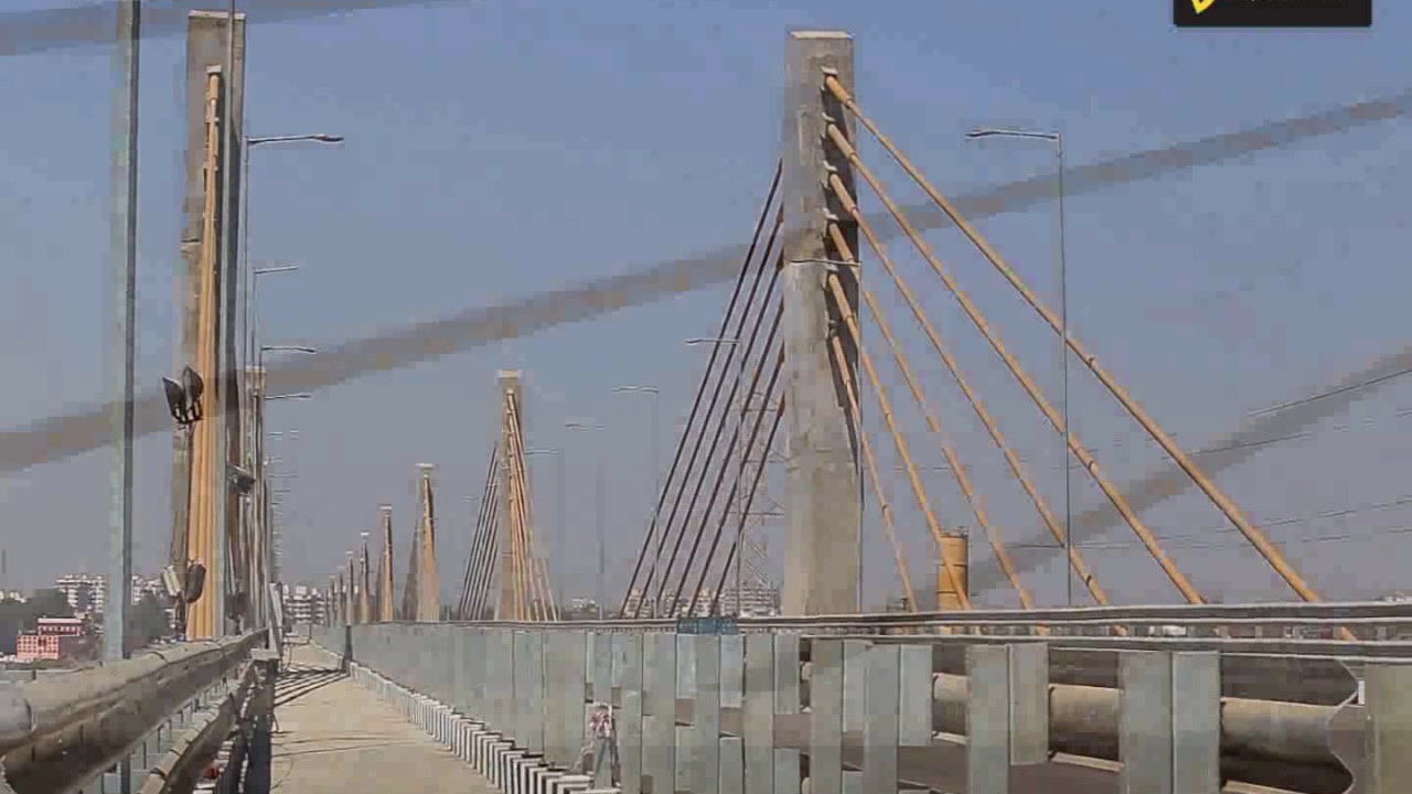 Features of newly built cable bridge on river Narmada in Bharuch