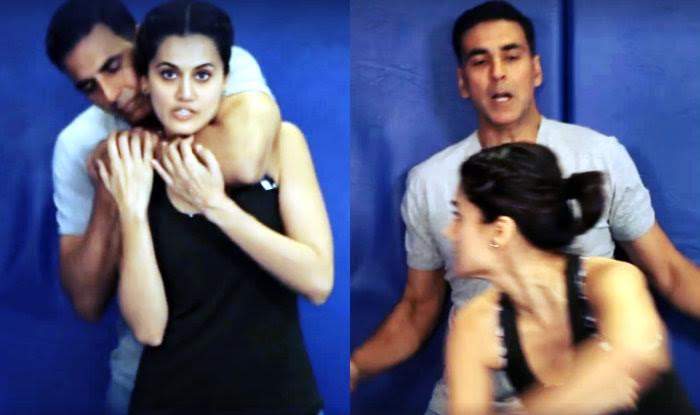 Akshay kumar and Tapsi Pannu taught Kohni Maar to women for their own safety