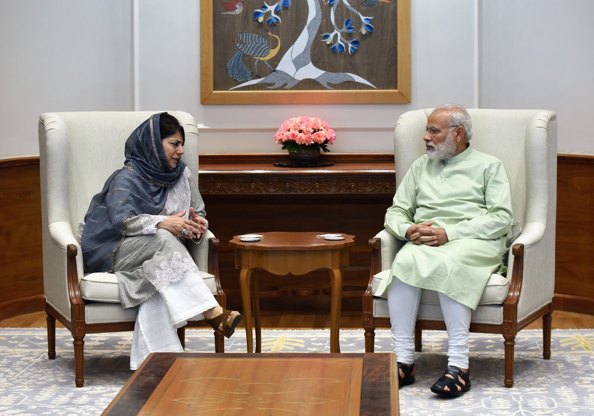 Kashmir CM Mufti meets PM Modi
