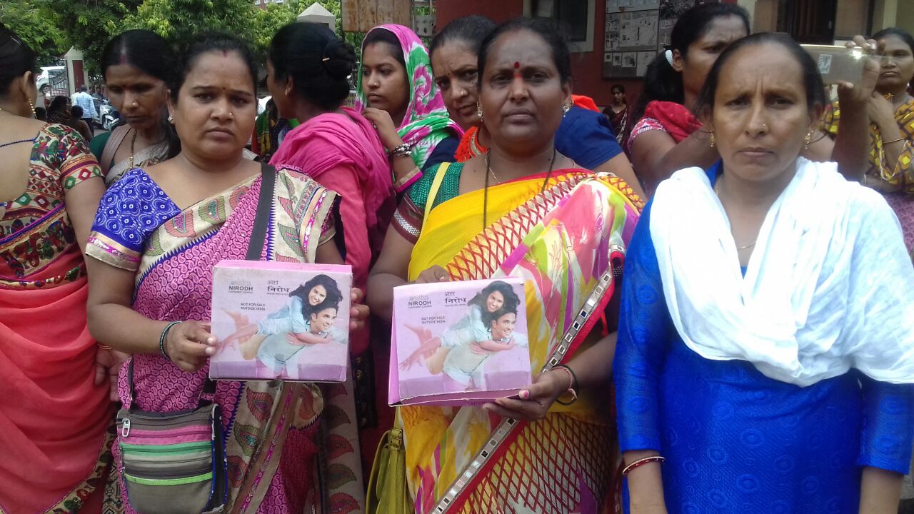 Asha workers demand to remove the name Asha from the condom packets