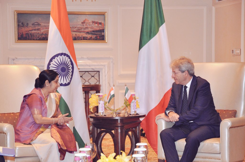 Sushma Swaraj calls on Italian PM