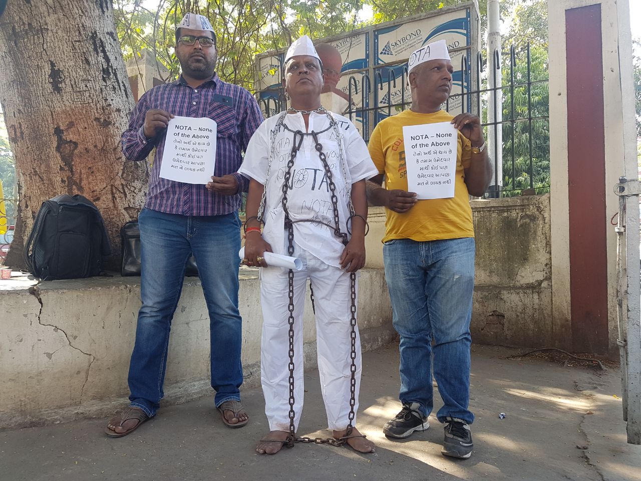 Unique protest for awareness about NOTA