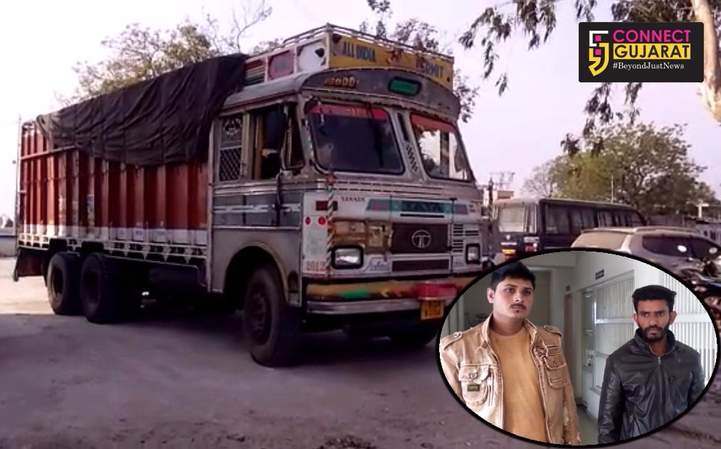 State Monitoring Cell caught 44lakhs worth liquor from inside a truck near Vadodara