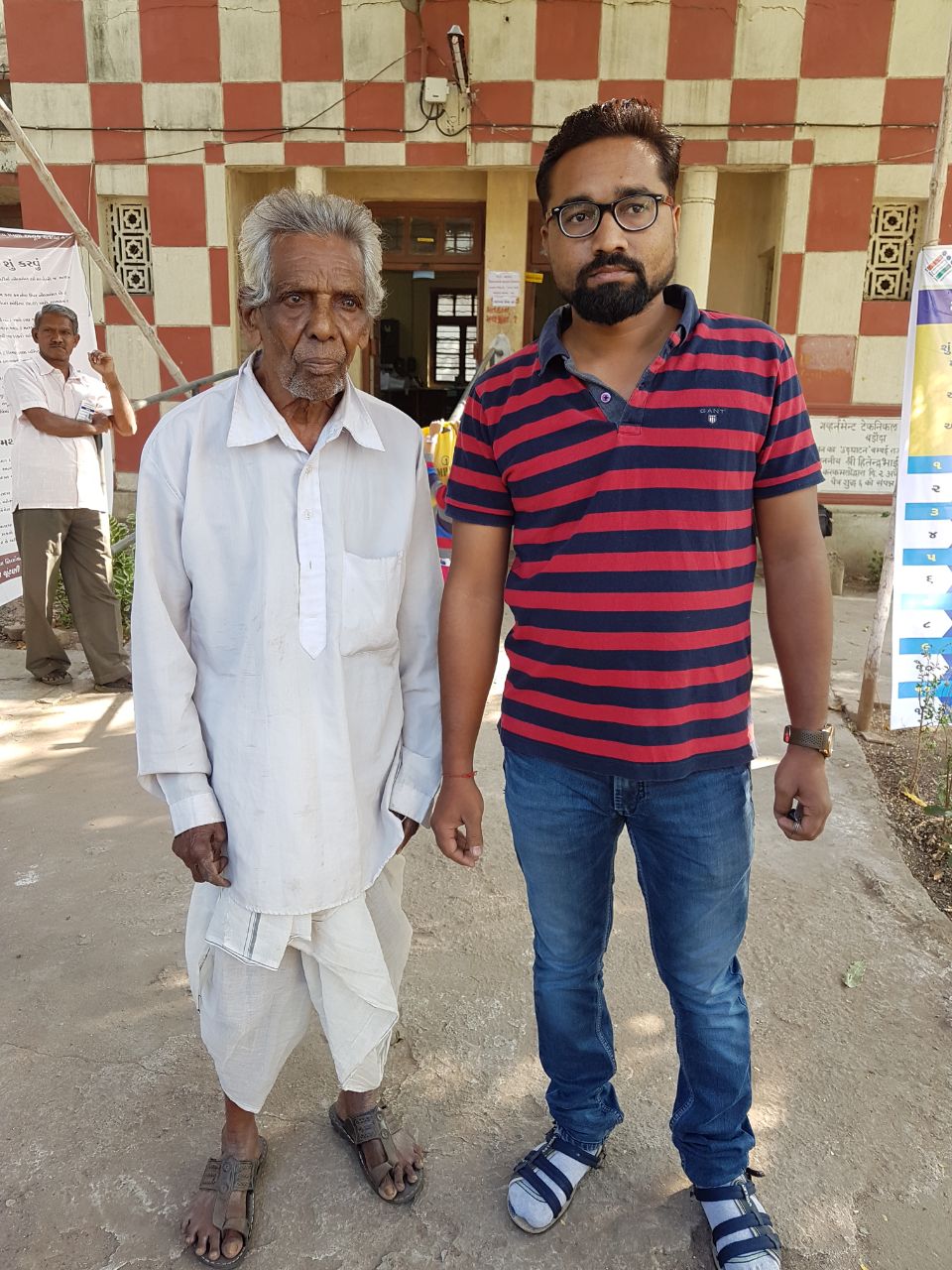 95 yr old and first time voters cast their votes