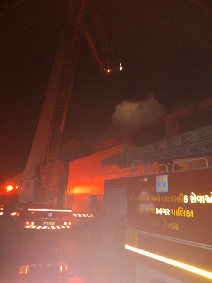 Major fire inside FAG company in Vadodara