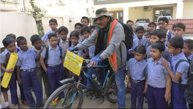 58yr old on a mission to spread the message of save environment