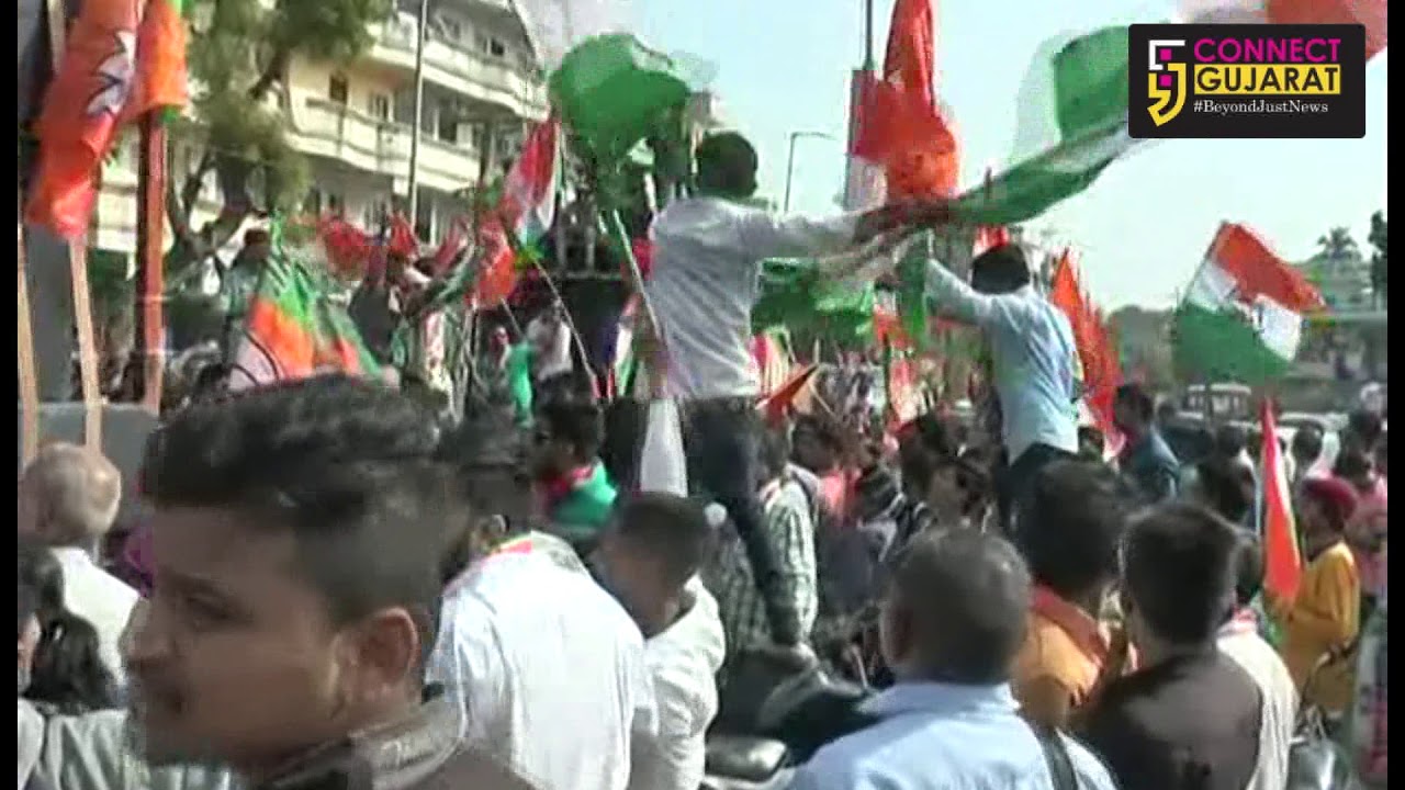 Heated arguments between supporters of BJP and Congress in Manjalpur Vadodara
