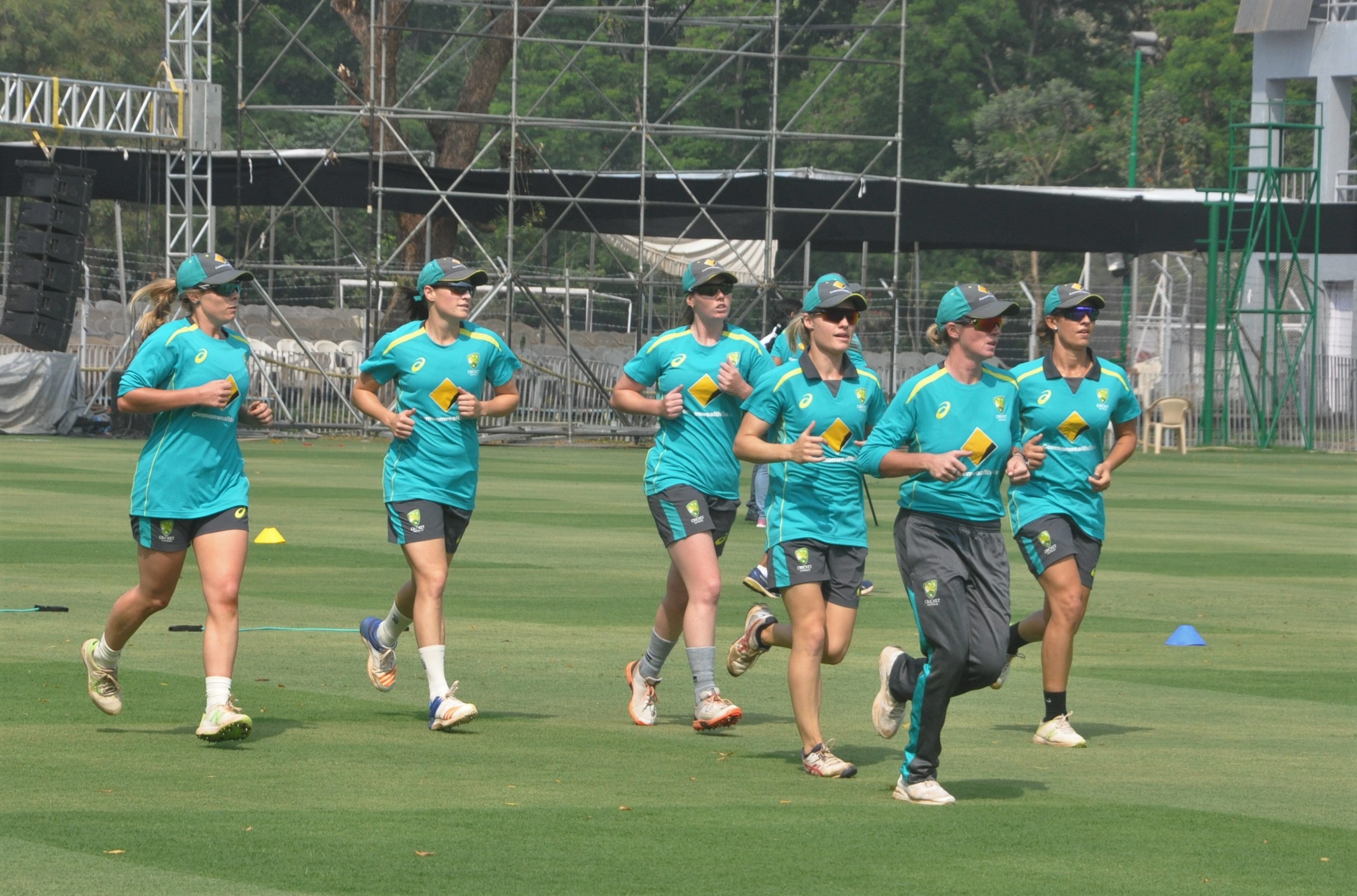 India Australia women’s team practice at Reliance stadium