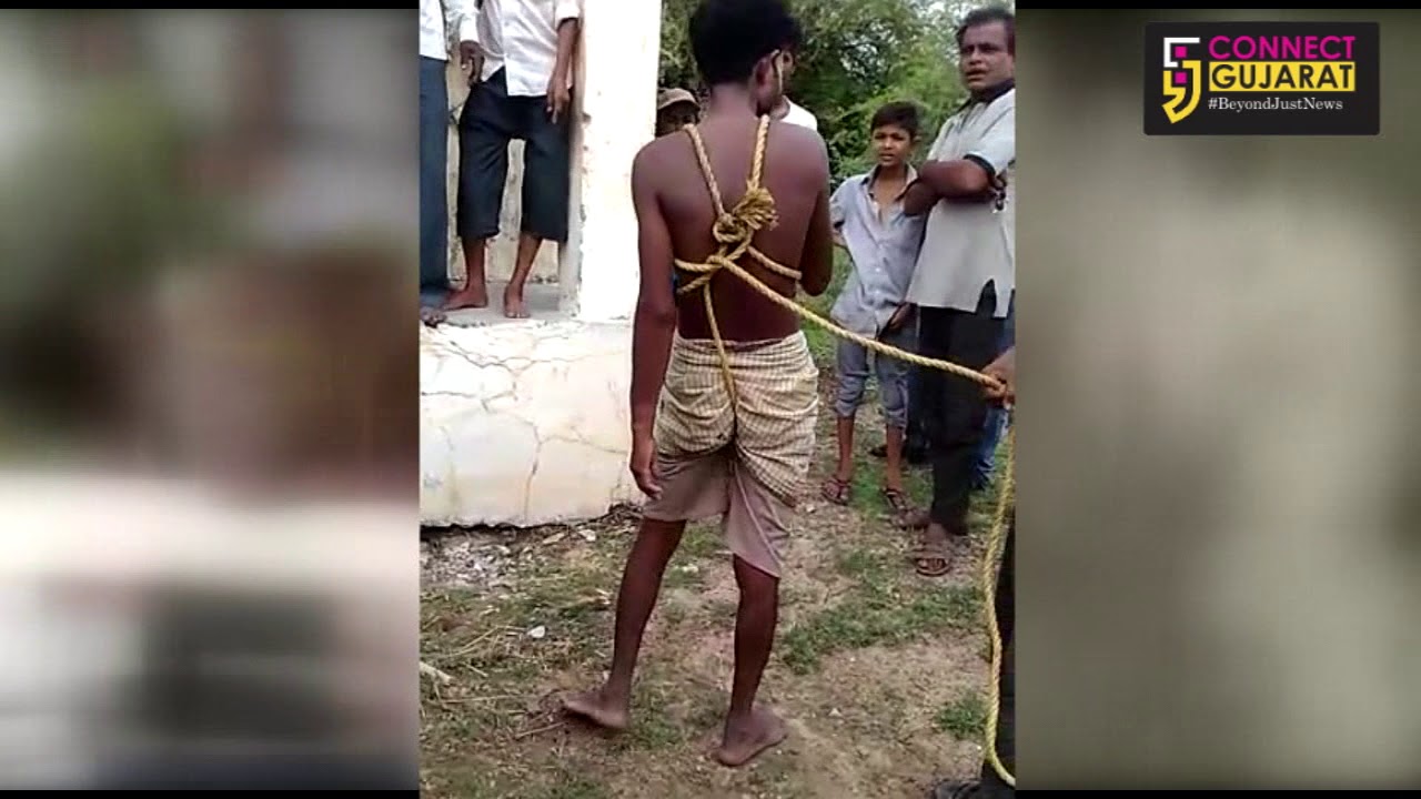 Villagers of Gajadra caught a person on suspicion from child lifter gang