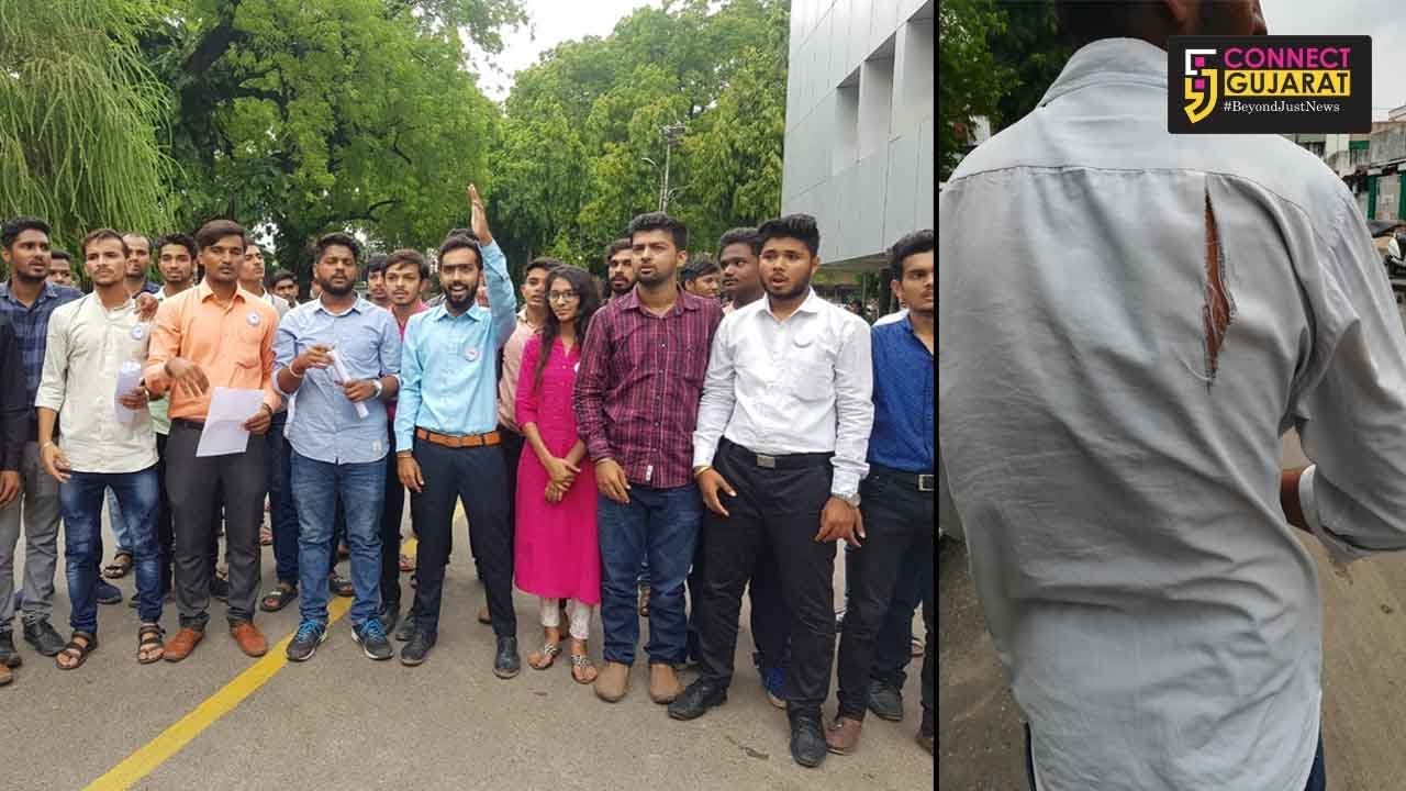 NSUI members clashed with the vigilance team at MSU head office