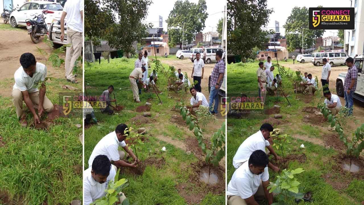 Ankleshwar police department organise tree plantation drive