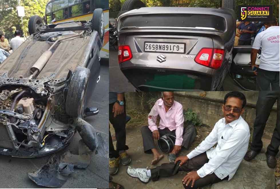 Four people injured in a early morning mishap in Vadodara