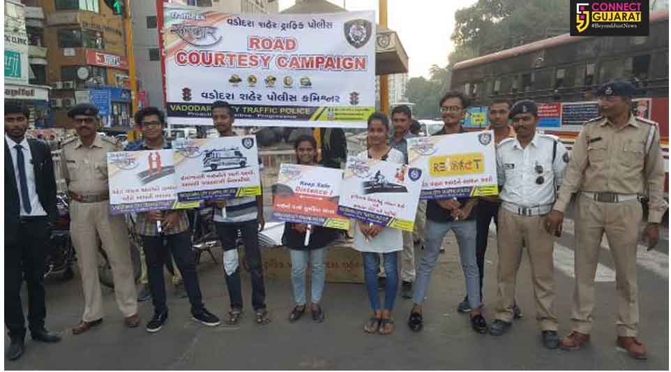 Vadodara traffic police spread awareness through their Road Courtesy Campaign