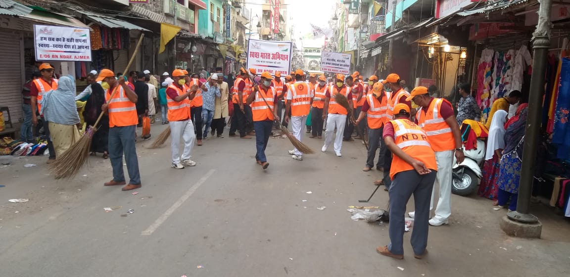 6th BN NDRF started cleanliness drive at Jarod, Ajmer and Gandhinagar