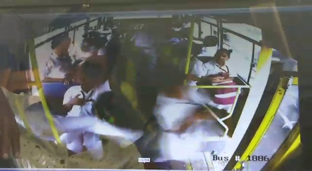 Video of student kick another one in moving bus went viral