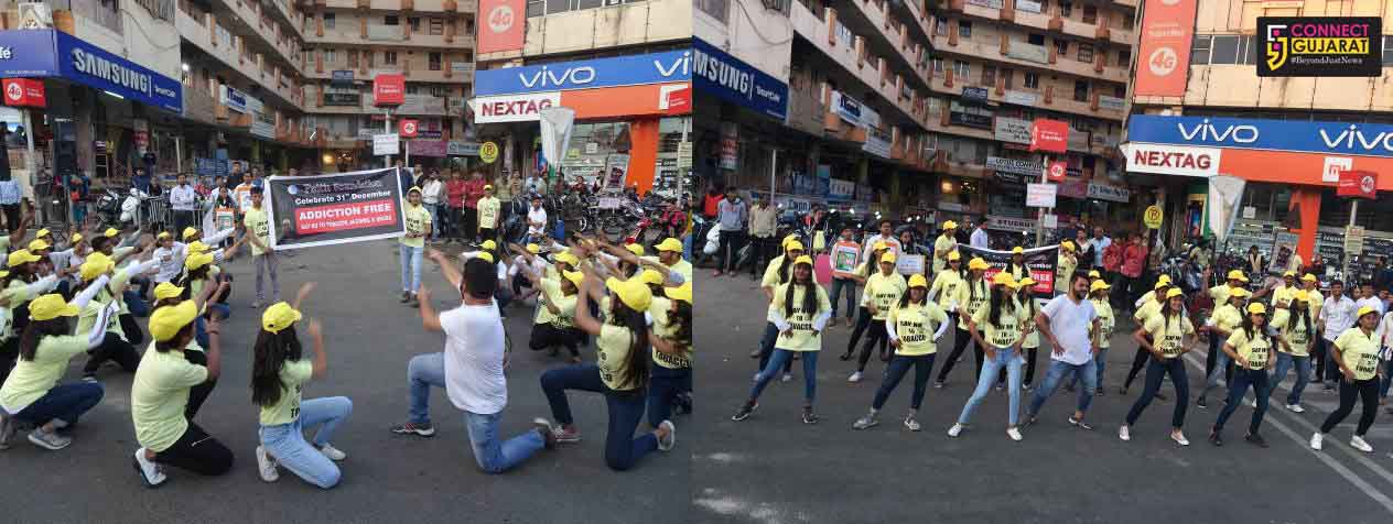 Flash mob to spread the message of drug free 31st celebration in Vadodara