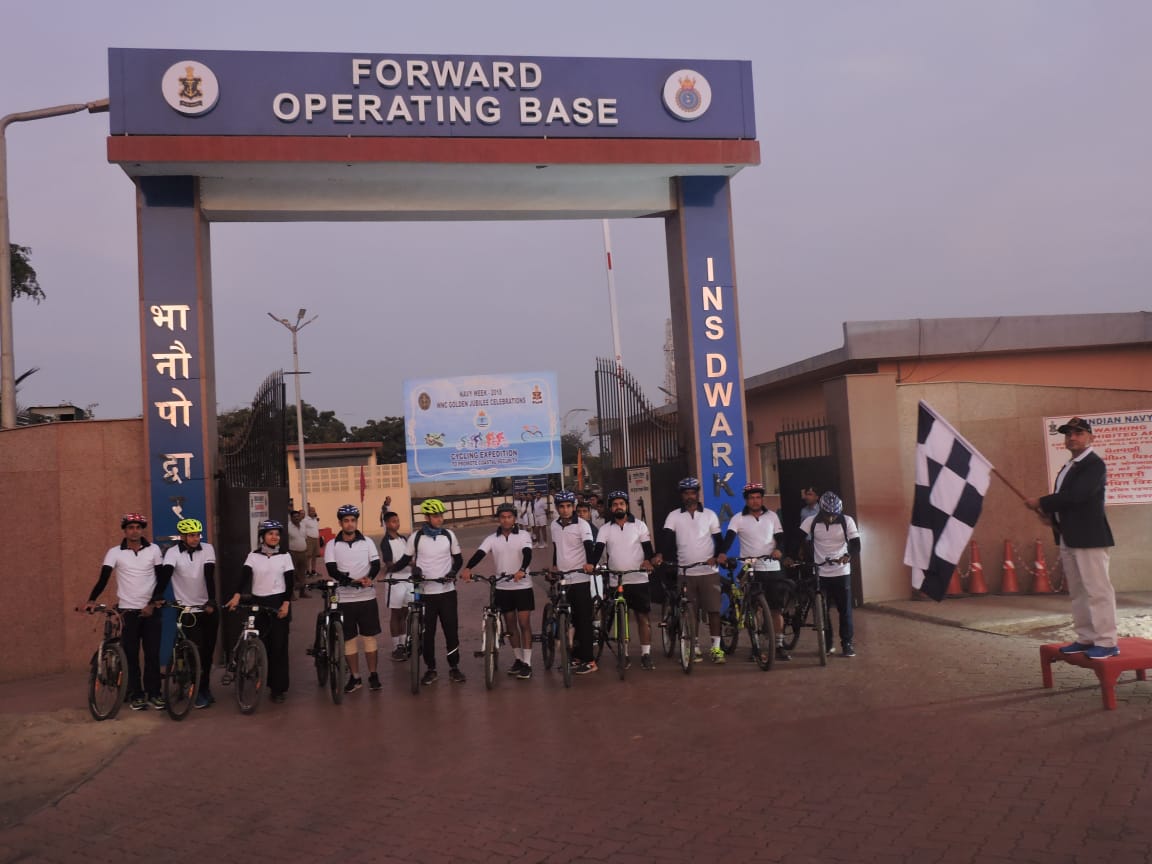 Gujarat NAVAL Area Cycle Expedition celebrating NAVY WEEK 2018