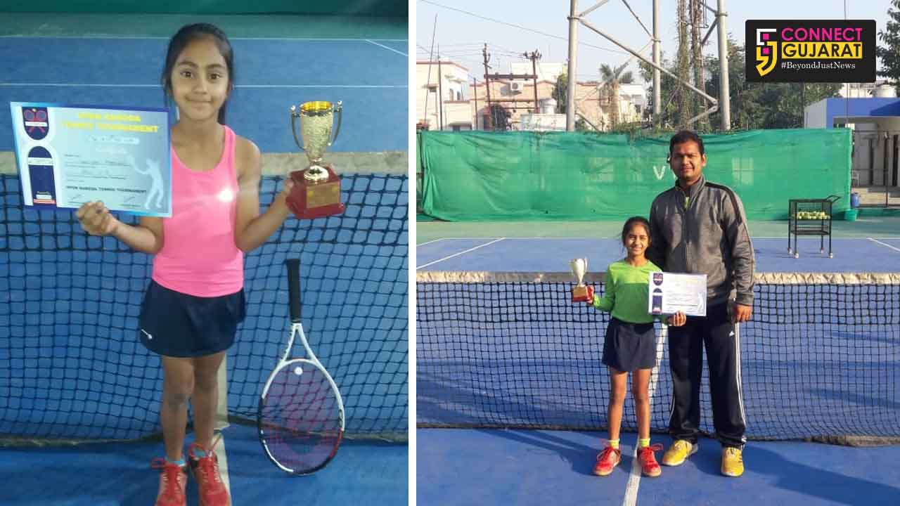 Santushti Agrawal U-8 Tennis tournament open Baroda champion