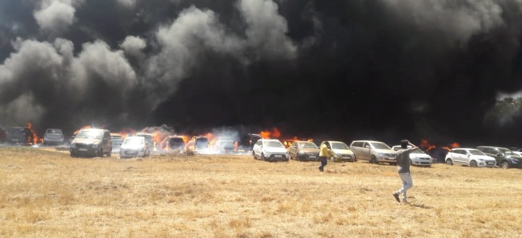 300 cars burnt in fire near Bengaluru Air Show