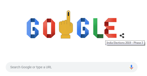 Google release a doodle on third phase of election
