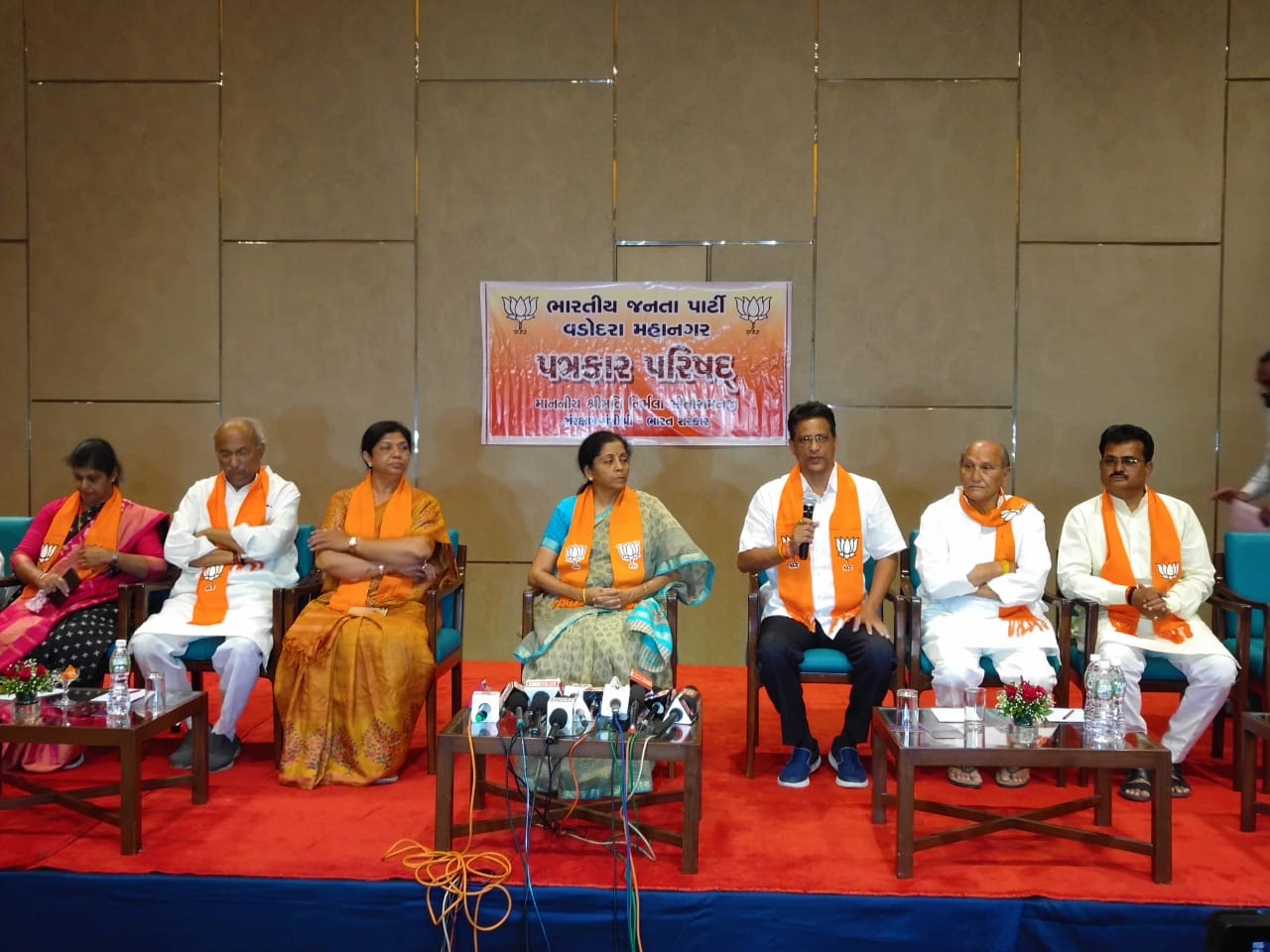 Nirmala Sitharaman visit Vadodara in support for the BJP candidate Ranjan Bhatt