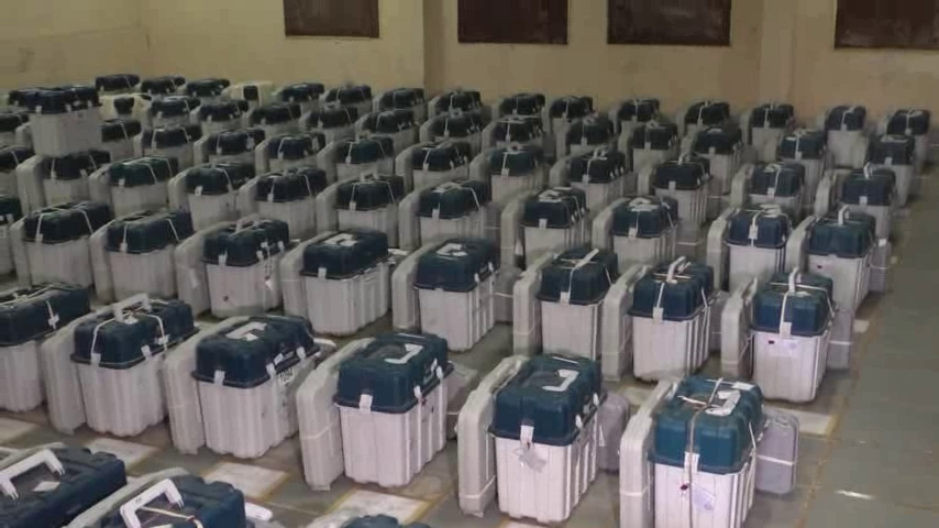 EVMs sealed and kept inside the strong room in Vadodara
