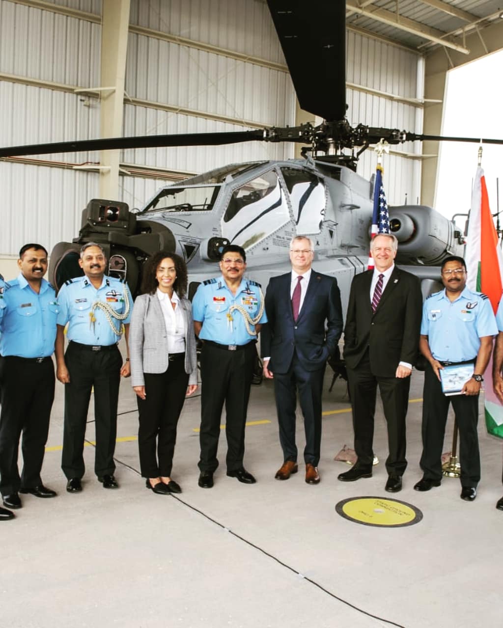 FIRST APACHE HELICOPTER FORMALLY HANDED OVER TO THE IAF
