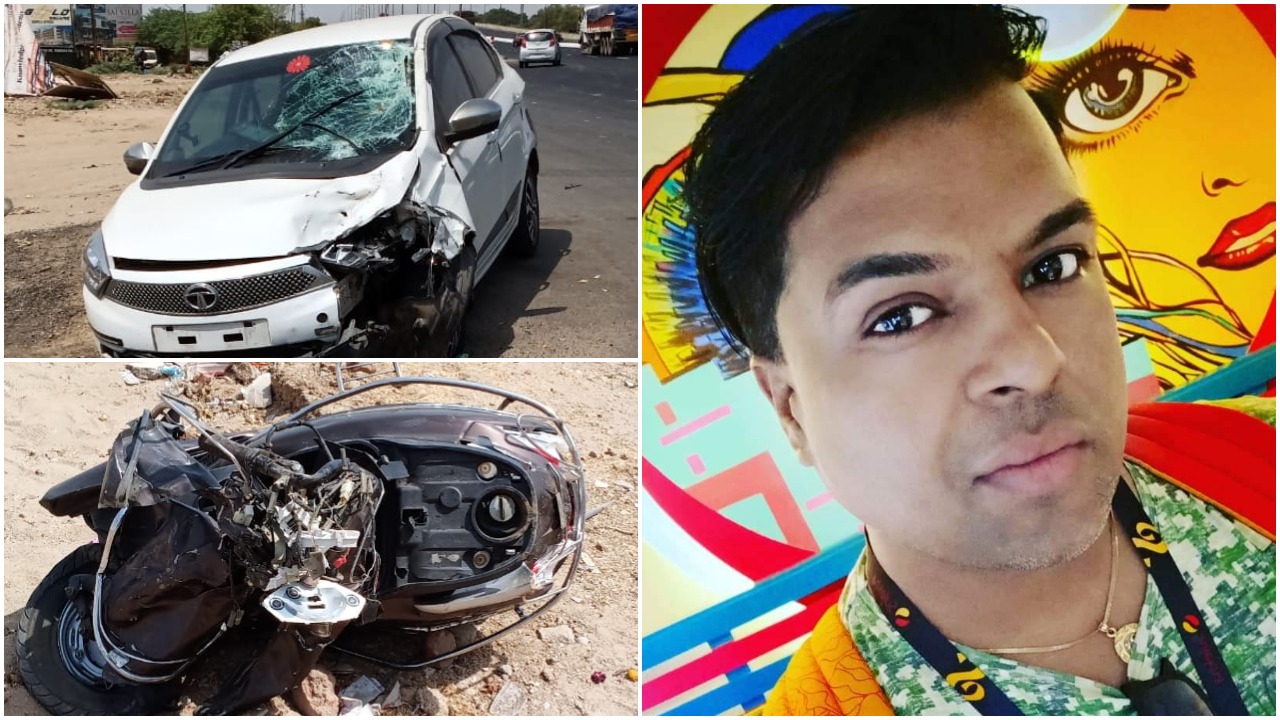 Speeding car killed a moped rider in Vadodara