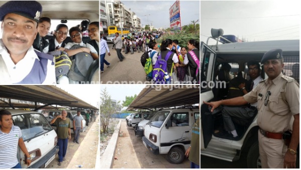 School vans dropped children midway in fear of RTO crackdown in Vadodara