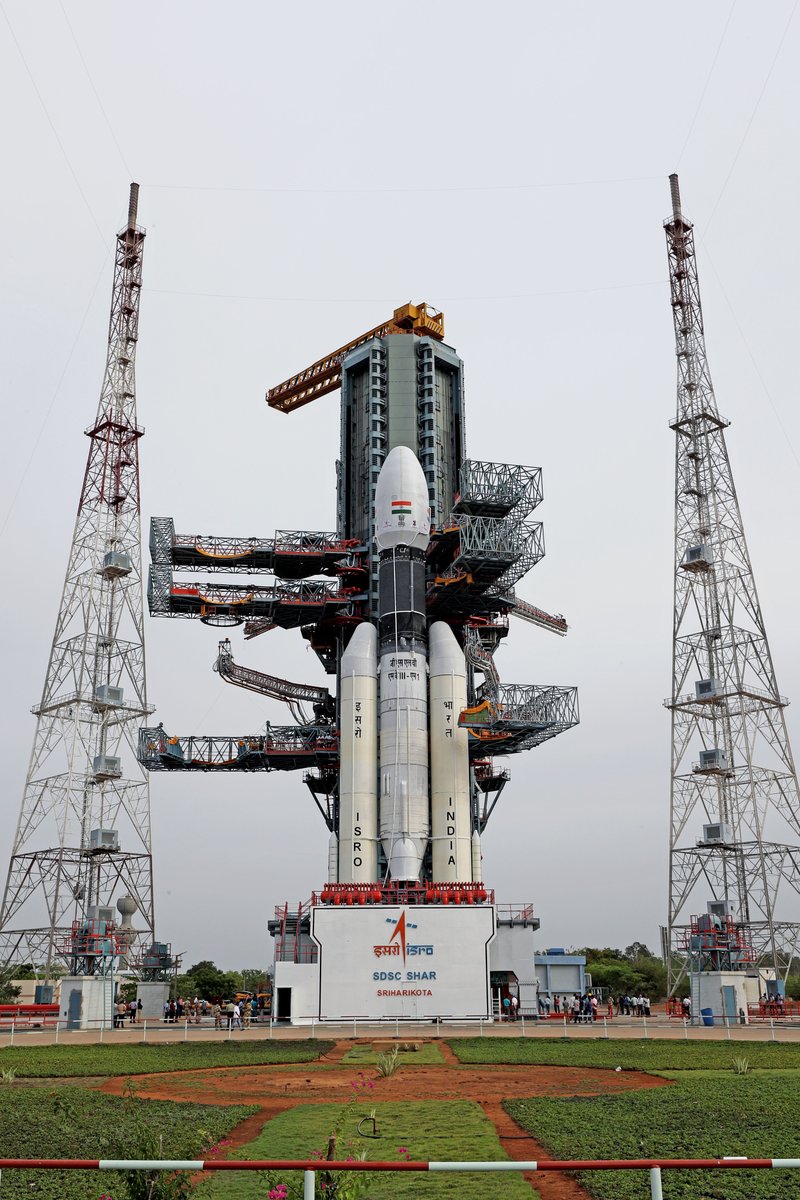 GSLV Mk III carrying Chandrayaan 2 spacecraft, launch is scheduled at 2:51AM IST on July 15
