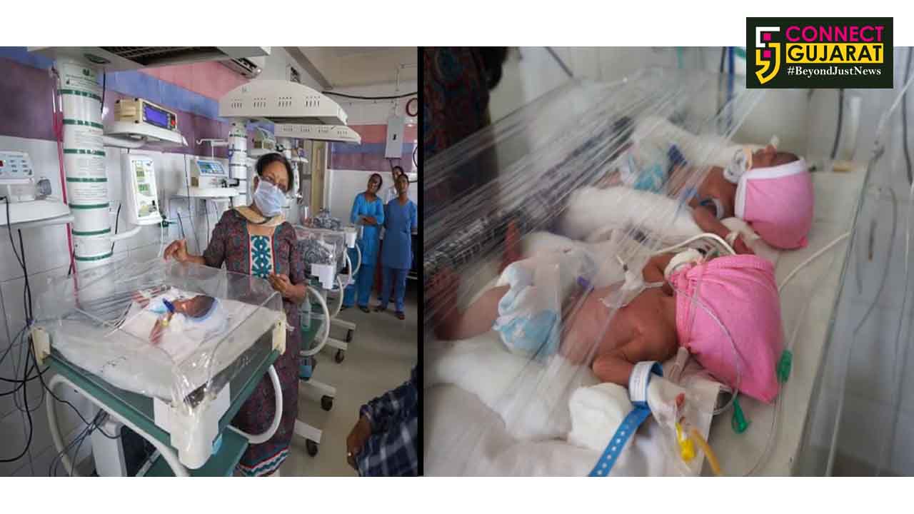 In a rare 23 year old woman from Vadodara gave birth to quadruplets in SSGH