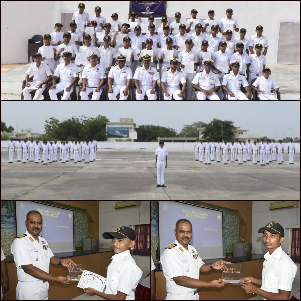 SEA CADETS PASS OUT FROM SEA CADETS CORPS (SCC) UNIT AT INS SARDAR PATEL, PORBANDAR