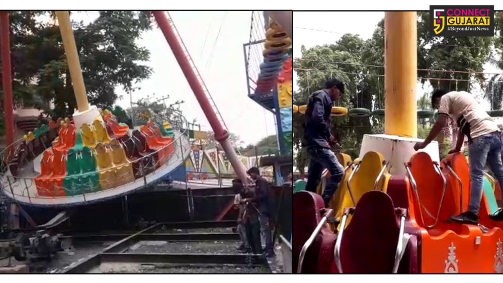 Vadodara administration conducted checking inside the rides at popular Kamatibaug garden