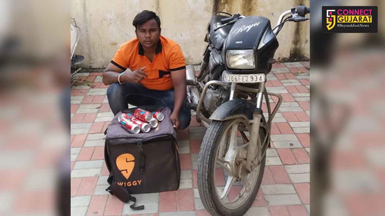Swiggy delivery boy caught with beer cans in Vadodara