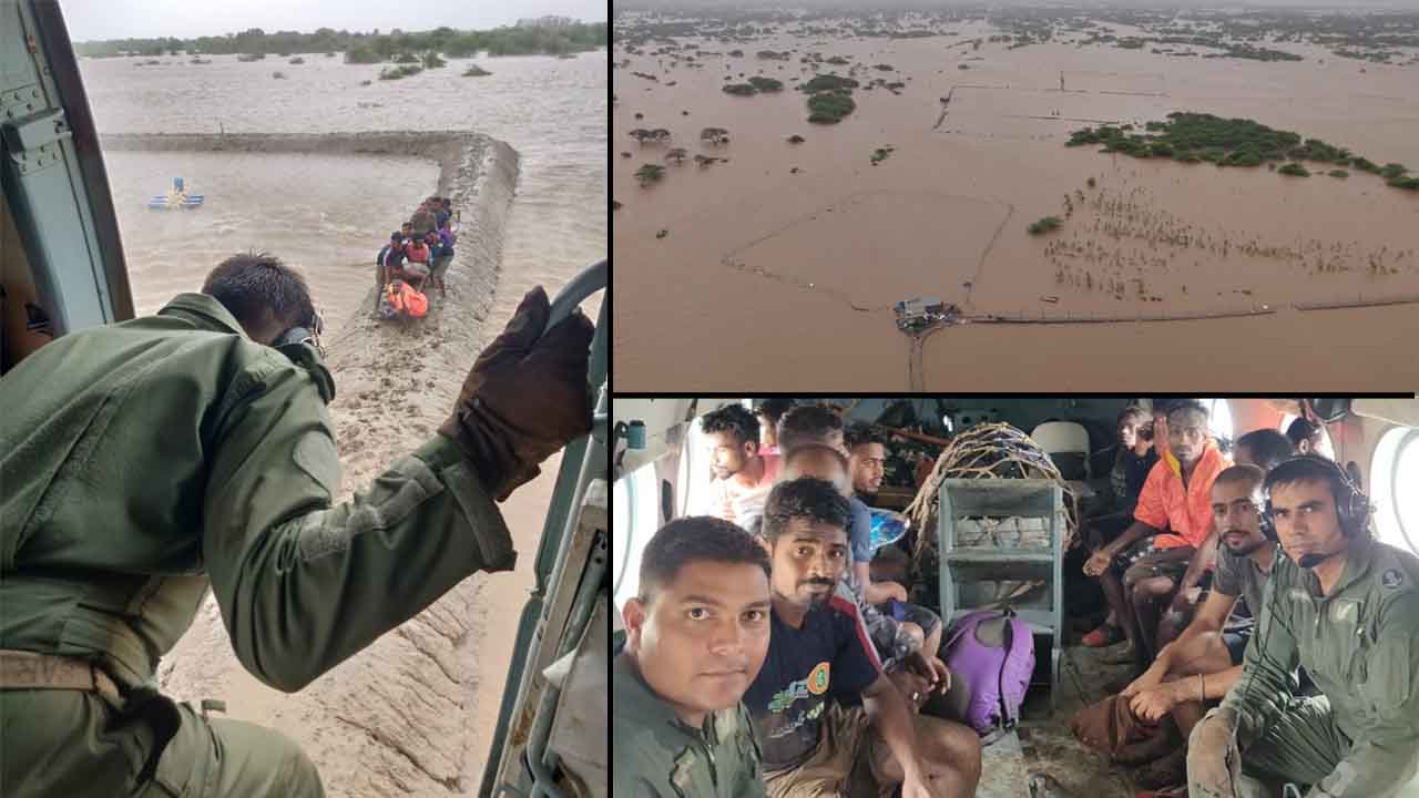 Two IAF medium lift helicopters rescued people from Navsari