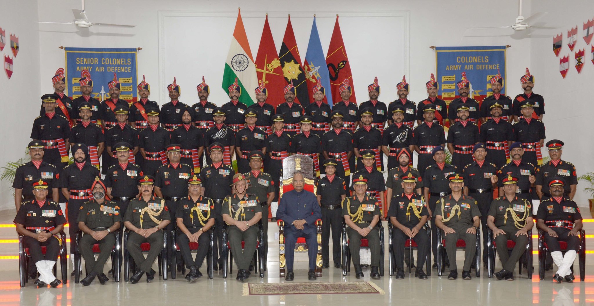 President awards Presidents Colours to Corps of Army Air Defence