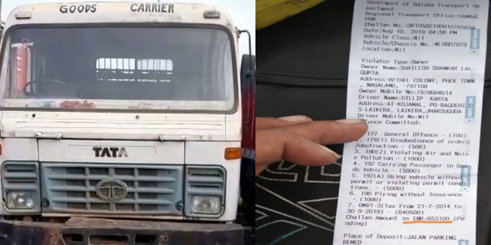 Truck owner from Odisha fined Rs 6,53,100 for violating traffic rules, breaking all records of fines
