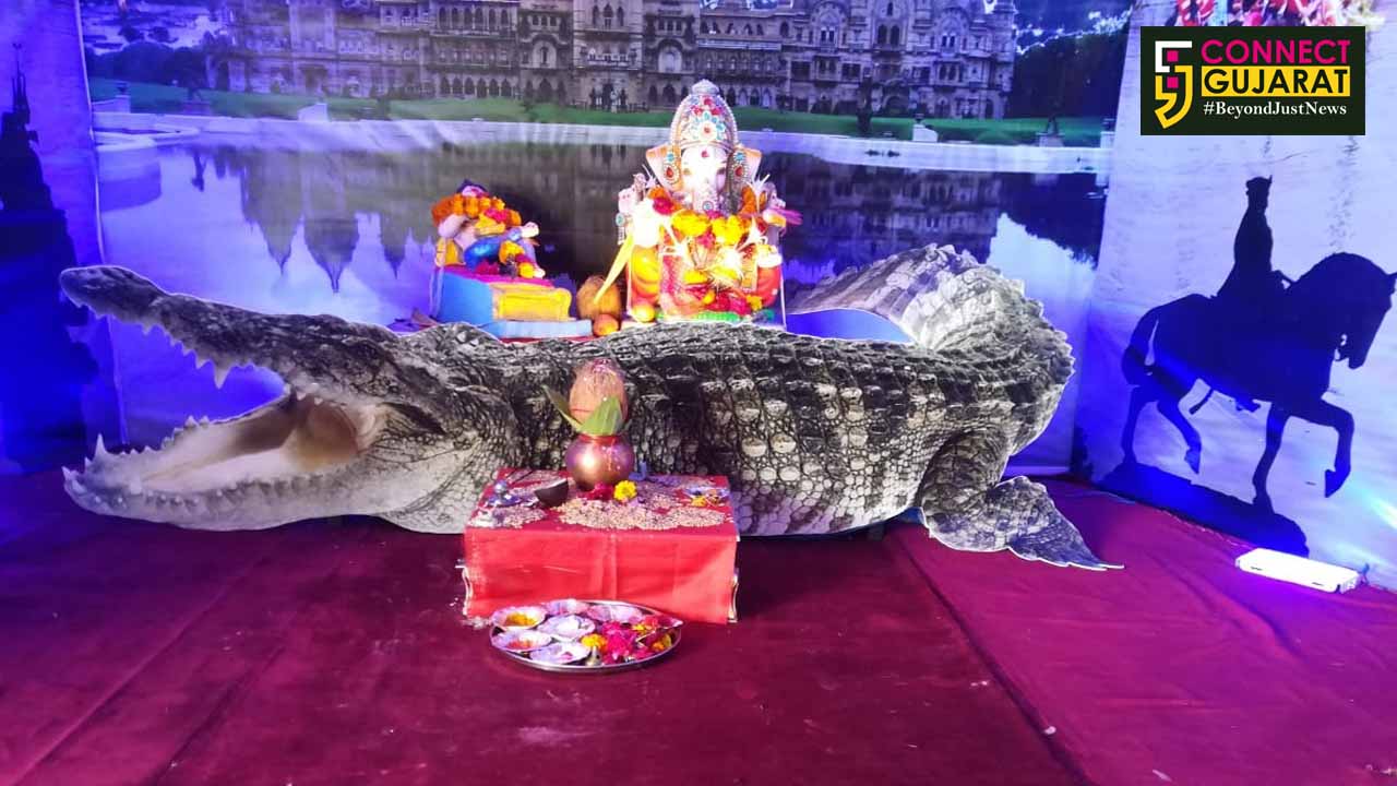 Ganesha decoration on recent Vadodara floods