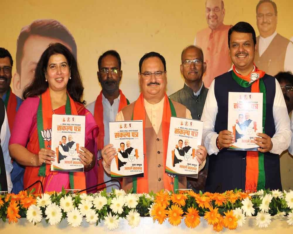 Maha BJP promises 5 cr jobs in 5 yrs, houses for all by 2022