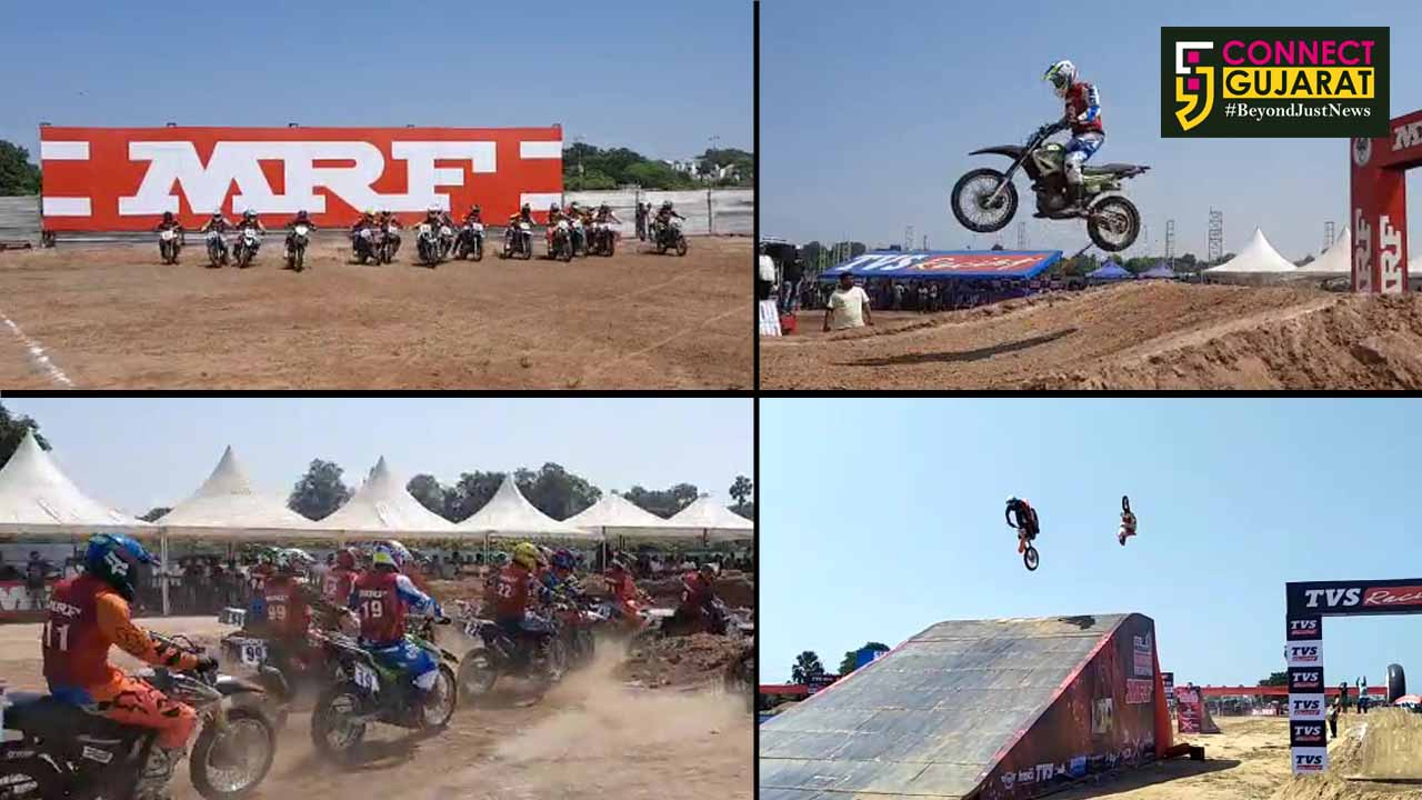 Navlakhi ground in Vadodara witness fast paced action by riders in MRF supercross championship