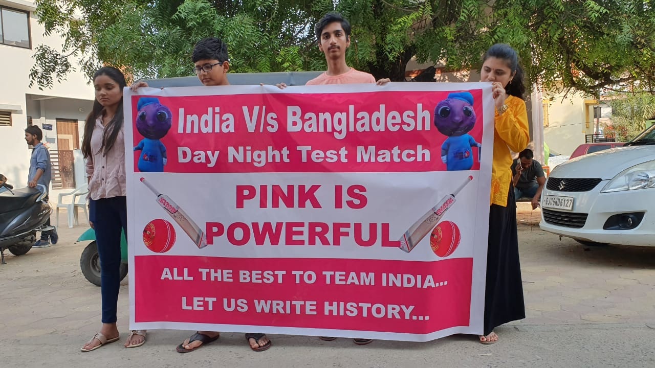 Cricket lovers in Vadodara all set to watch the first ever day night pink ball test match