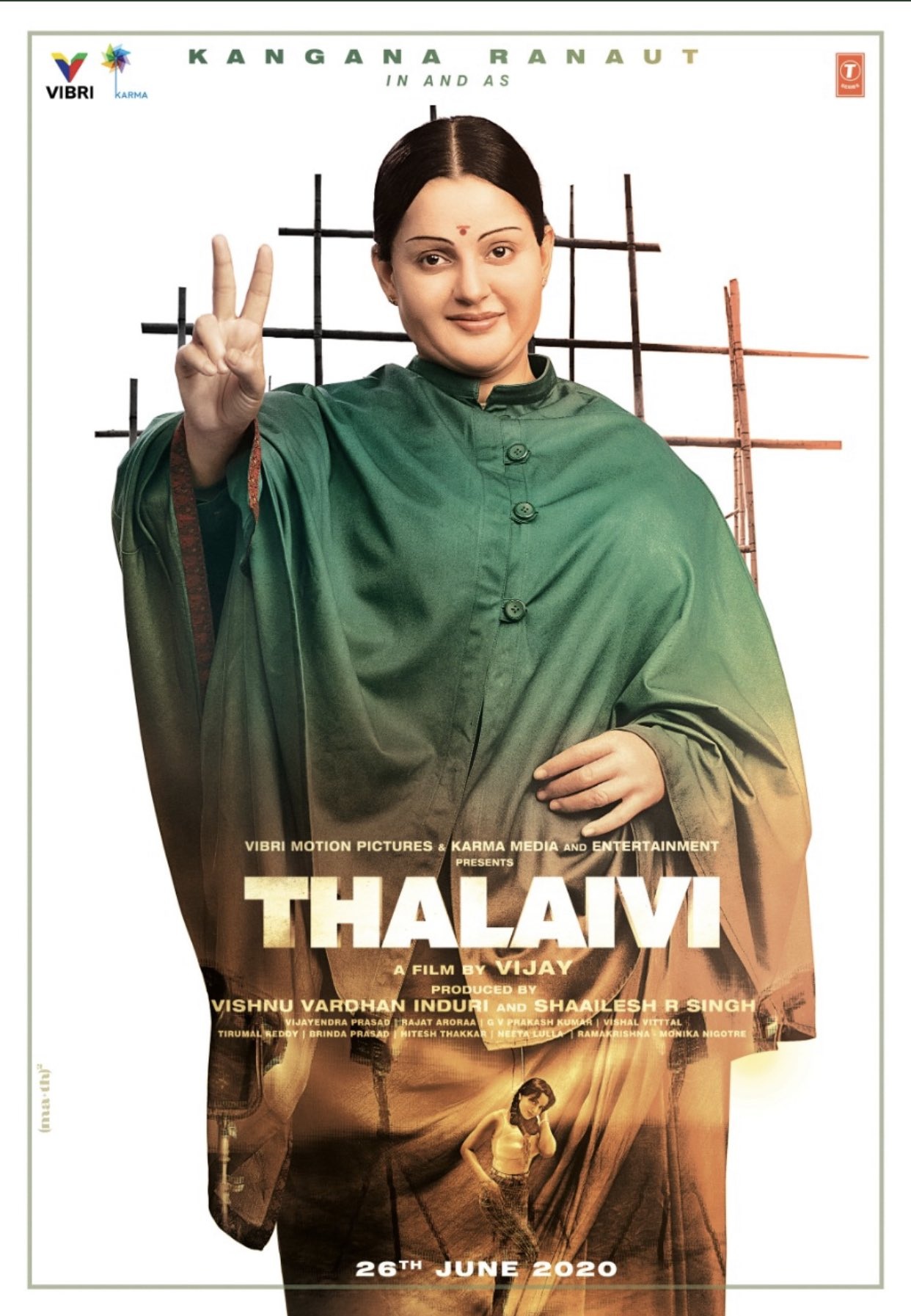 Kangana Ranaut’s first Look as J Jayalalithaa in “Thalaivi” First look, as she seems to be unrecognizable