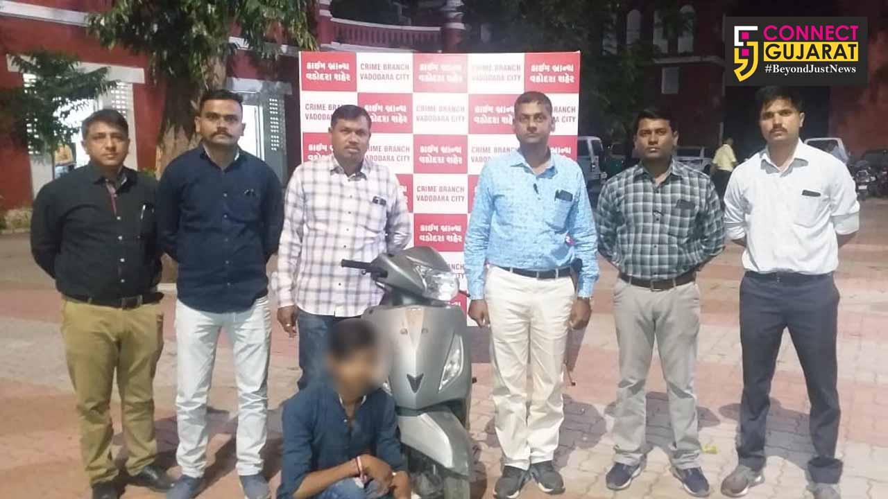 Vadodara crime branch arrested a online food delivery boy with stolen two wheeler