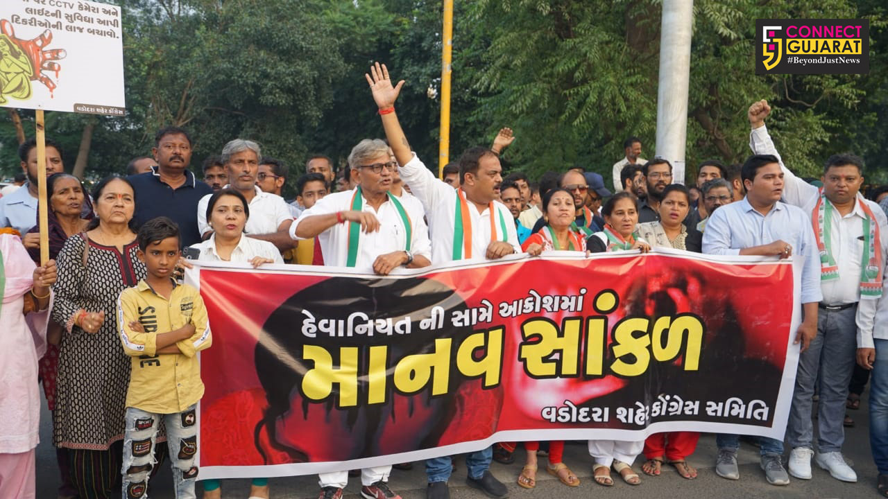 Vadodara Congress on Sunday protest against the gangrape incident