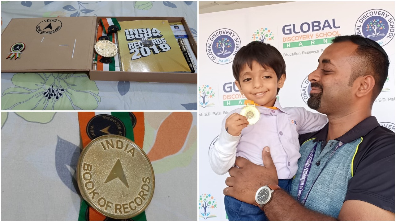 Three year old kid from Vadodara registered his name in India Book of Records